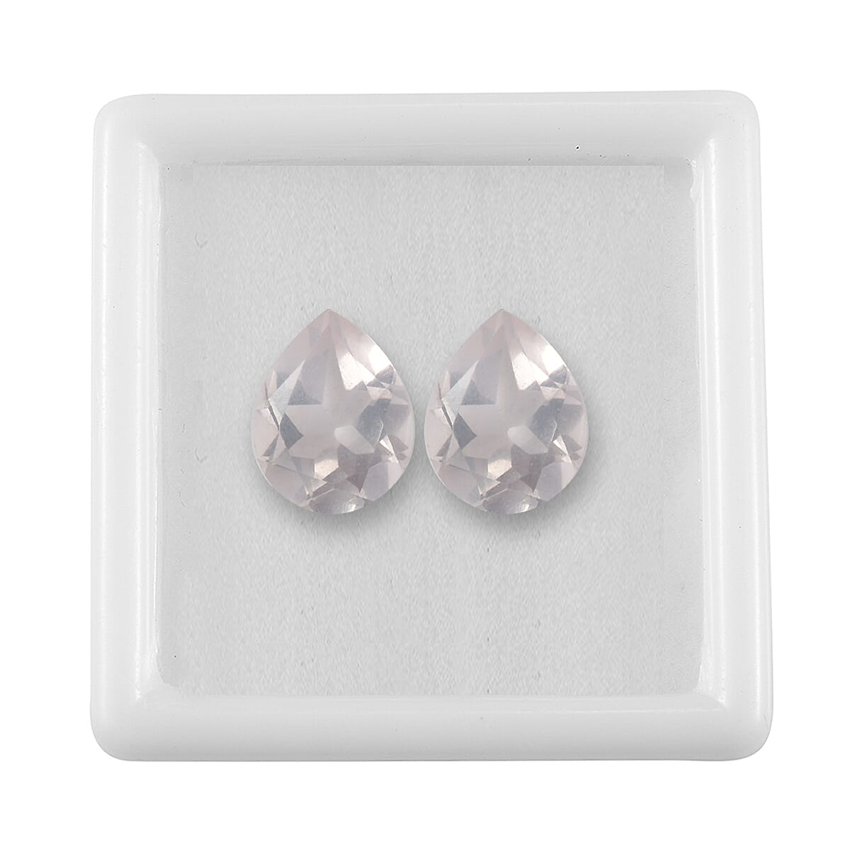 2.77 ctw Pear Cut Rose Quartz Loose Gemstone (Set Of 2) (9x7 mm) image number 3