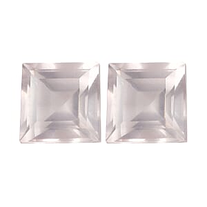 2.94 ctw Square Cut Rose Quartz Loose Gemstone (Set Of 2) (7 mm)