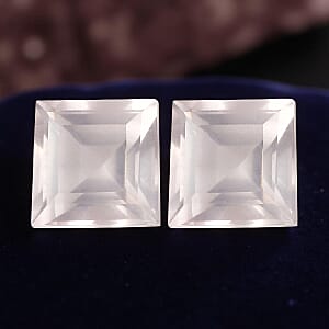 2.94 ctw Square Cut Rose Quartz Loose Gemstone (Set Of 2) (7 mm)