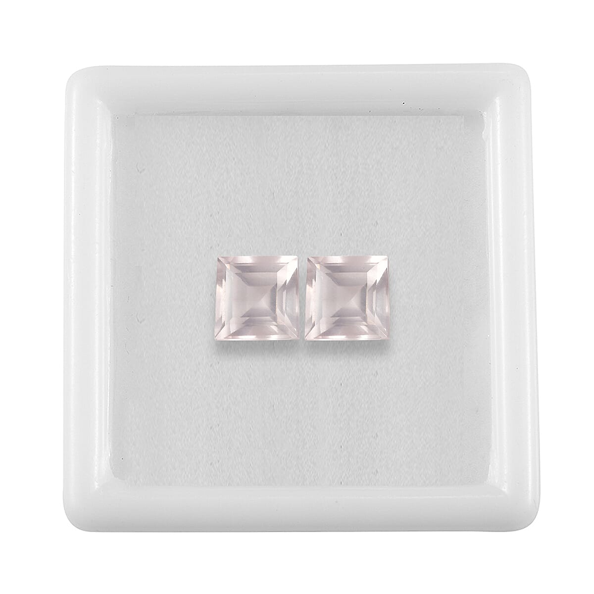 2.94 ctw Square Cut Rose Quartz Loose Gemstone (Set Of 2) (7 mm) image number 3