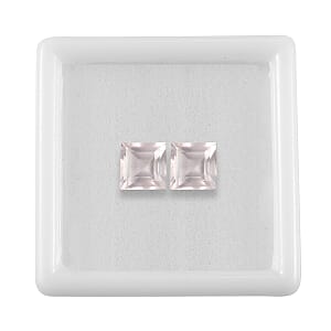 2.94 ctw Square Cut Rose Quartz Loose Gemstone (Set Of 2) (7 mm)