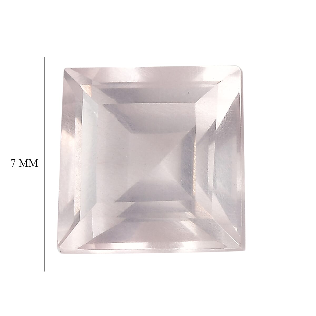 2.94 ctw Square Cut Rose Quartz Loose Gemstone (Set Of 2) (7 mm) image number 4