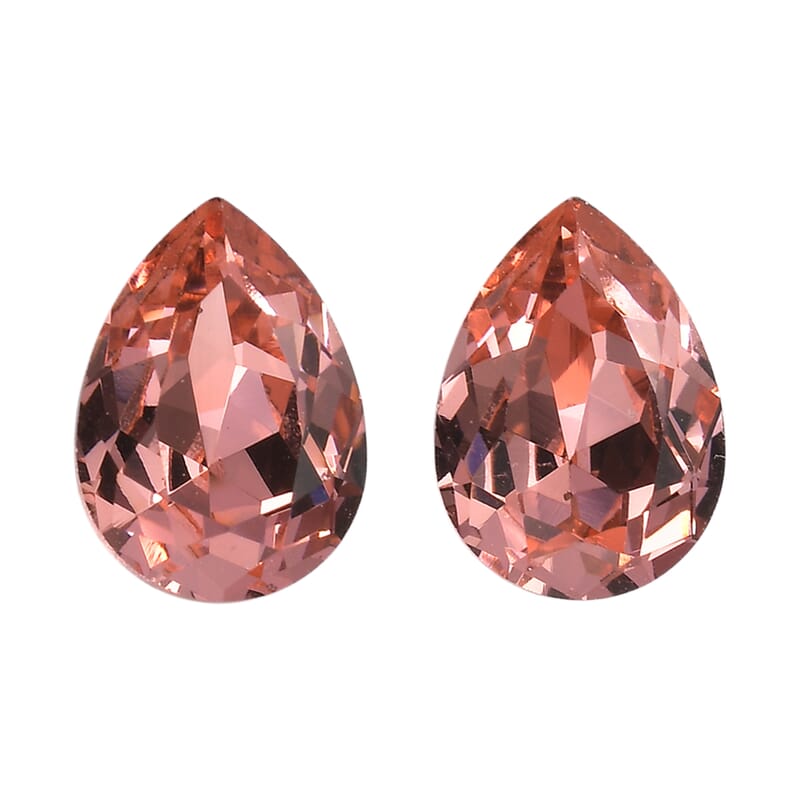 1.63 ctw Pear Cut Rose Swarovski Crystal Loose Stone (Set Of 2) (8x6 mm)