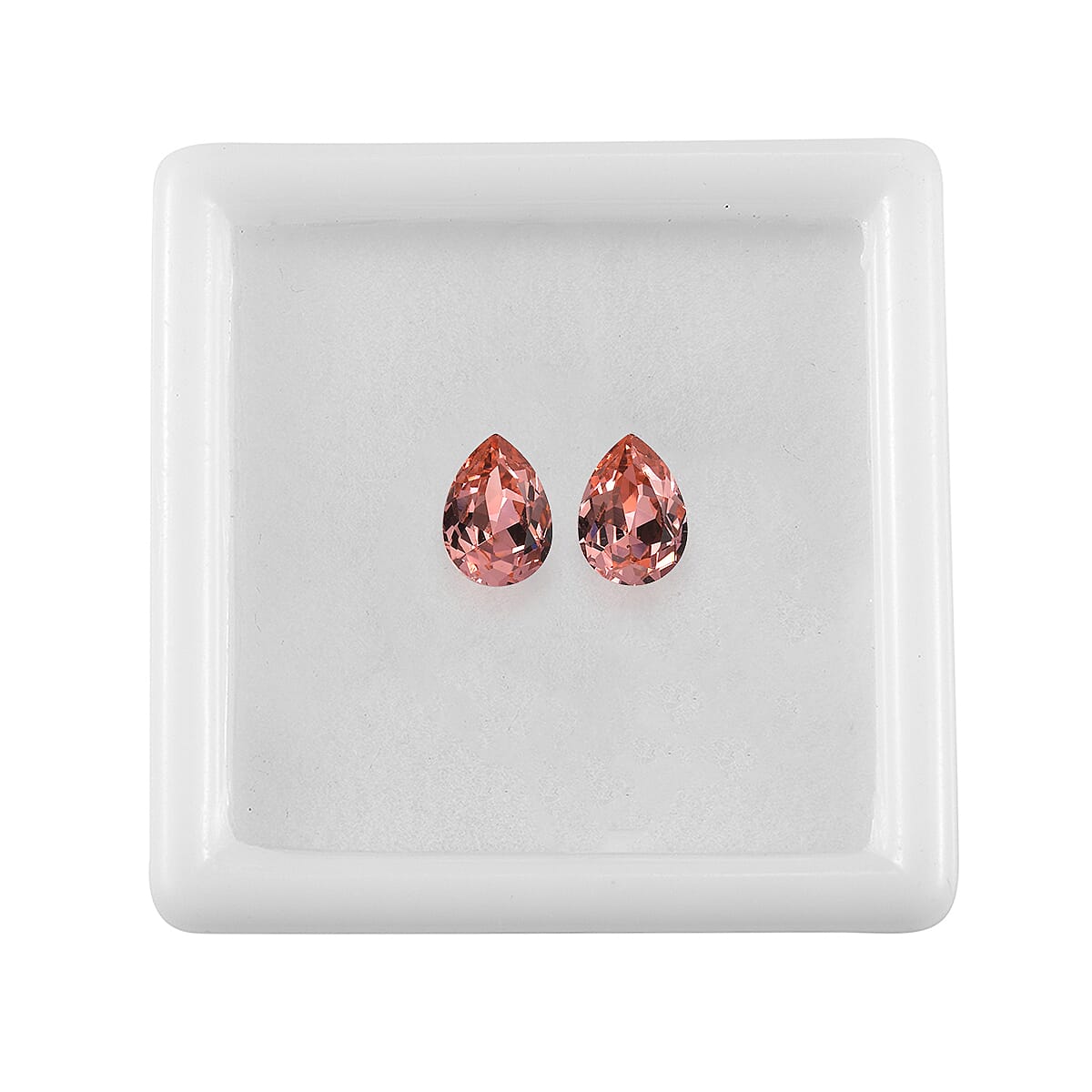 1.63 ctw Pear Cut Rose Swarovski Crystal Loose Stone (Set Of 2) (8x6 mm) image number 2