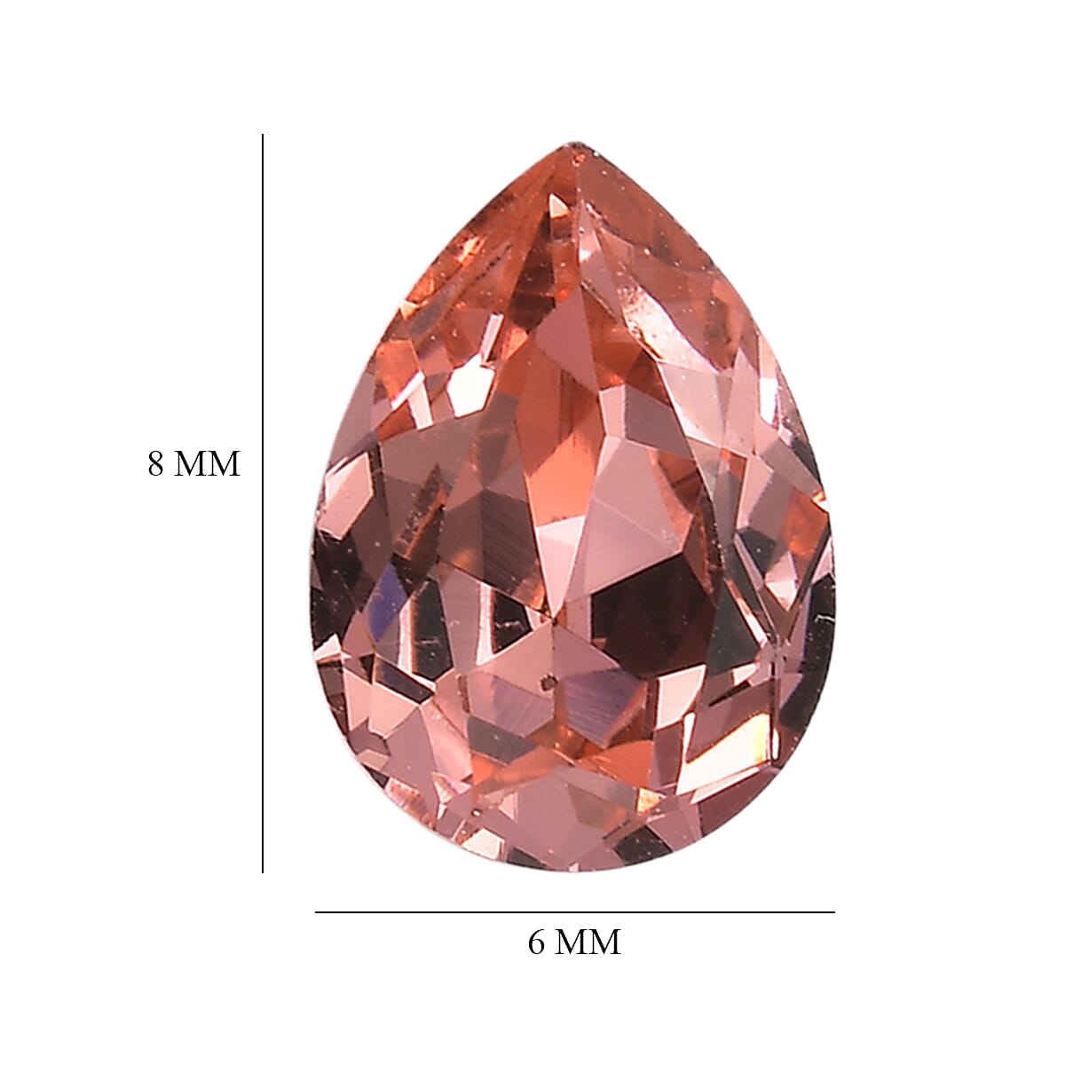 1.63 ctw Pear Cut Rose Swarovski Crystal Loose Stone (Set Of 2) (8x6 mm) image number 3