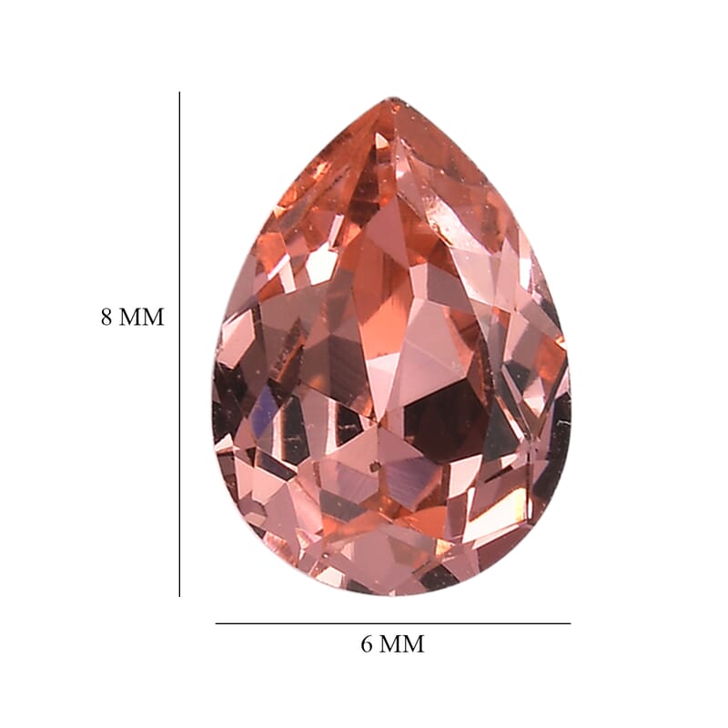 1.63 ctw Pear Cut Rose Swarovski Crystal Loose Stone (Set Of 2) (8x6 mm)