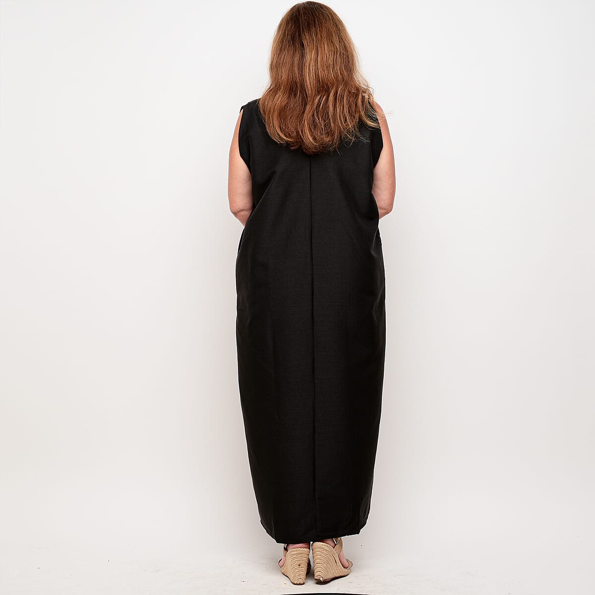 La Marey Black Deep V Neck Maxi Dress - One Size Missy image number 2