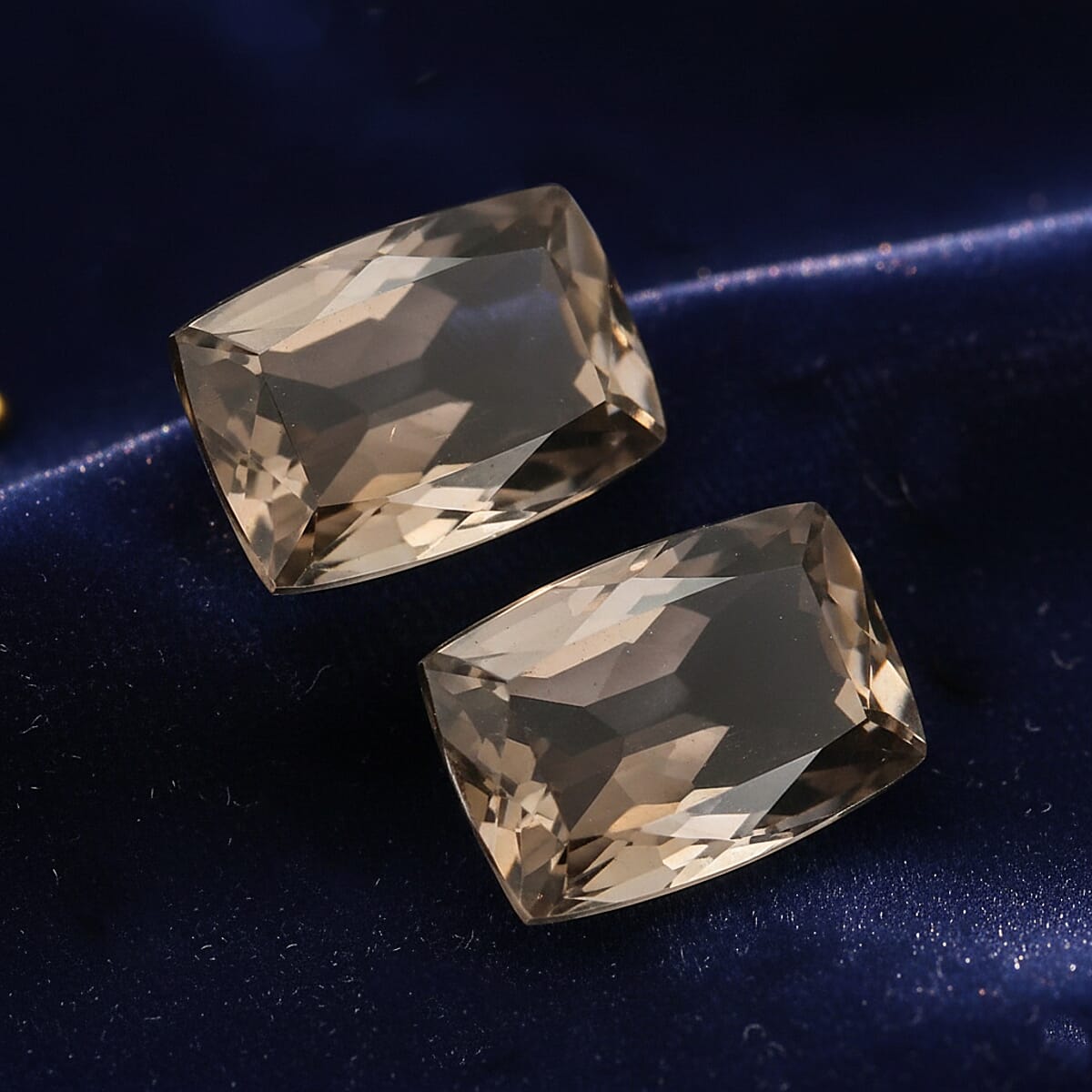 0.85 ctw Cushion Cut Smoky Quartz Loose Gemstone (Set Of 2) (6x4 mm) image number 1
