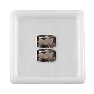 0.85 ctw Cushion Cut Smoky Quartz Loose Gemstone (Set Of 2) (6x4 mm)