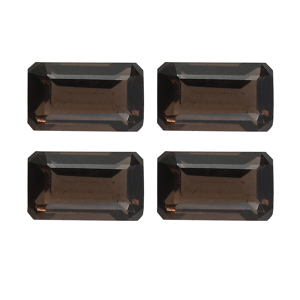 0.95 ctw Octagon Cut Smoky Quartz Loose Gemstone – AA Grade (Set Of 4) (5x3 mm)