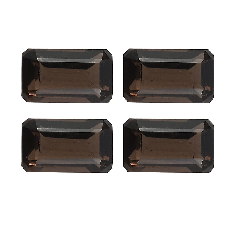 0.95 ctw Octagon Cut Smoky Quartz Loose Gemstone – AA Grade (Set Of 4) (5x3 mm)