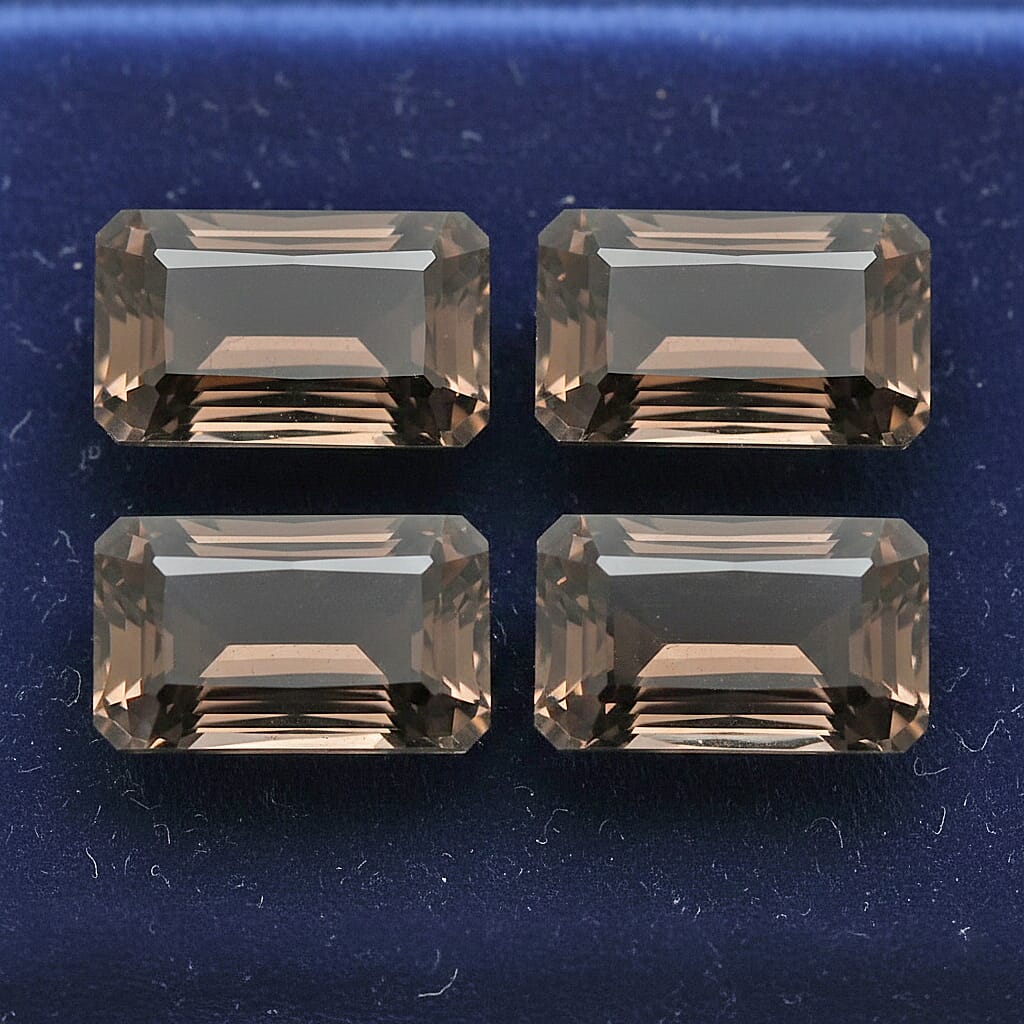 0.95 ctw Octagon Cut Smoky Quartz Loose Gemstone – AA Grade (Set Of 4) (5x3 mm)