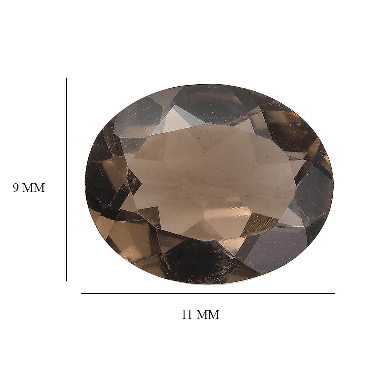2.55 ctw Oval Cut Smoky Quartz Loose Gemstone (11x9 mm)