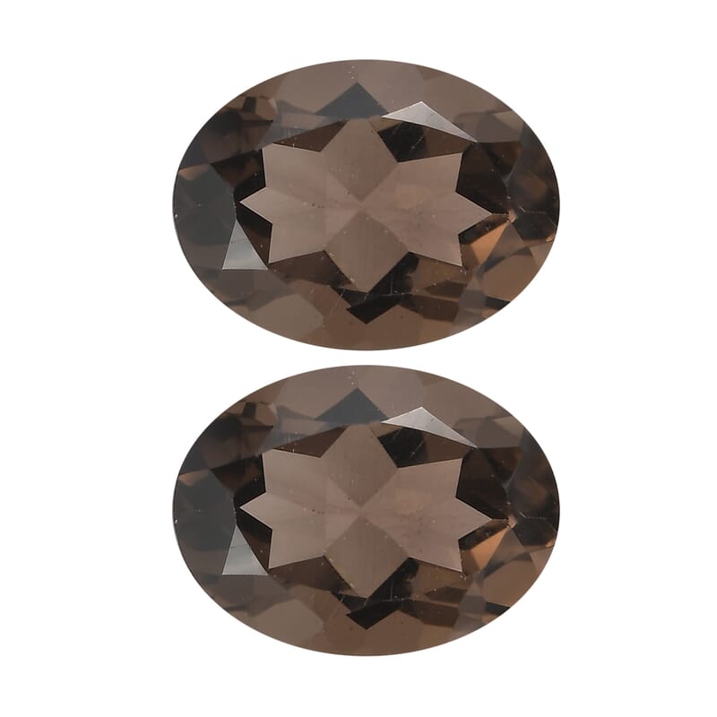 2.45 ctw Oval Cut Smoky Quartz Loose Gemstone (Set Of 2) (8.5x6.5 mm)