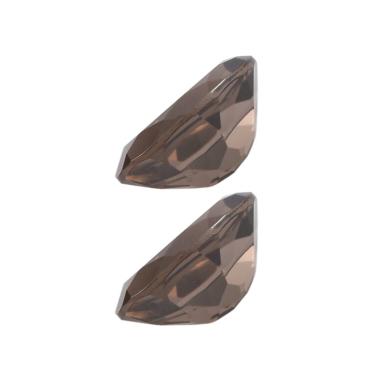 2.45 ctw Oval Cut Smoky Quartz Loose Gemstone (Set Of 2) (8.5x6.5 mm)
