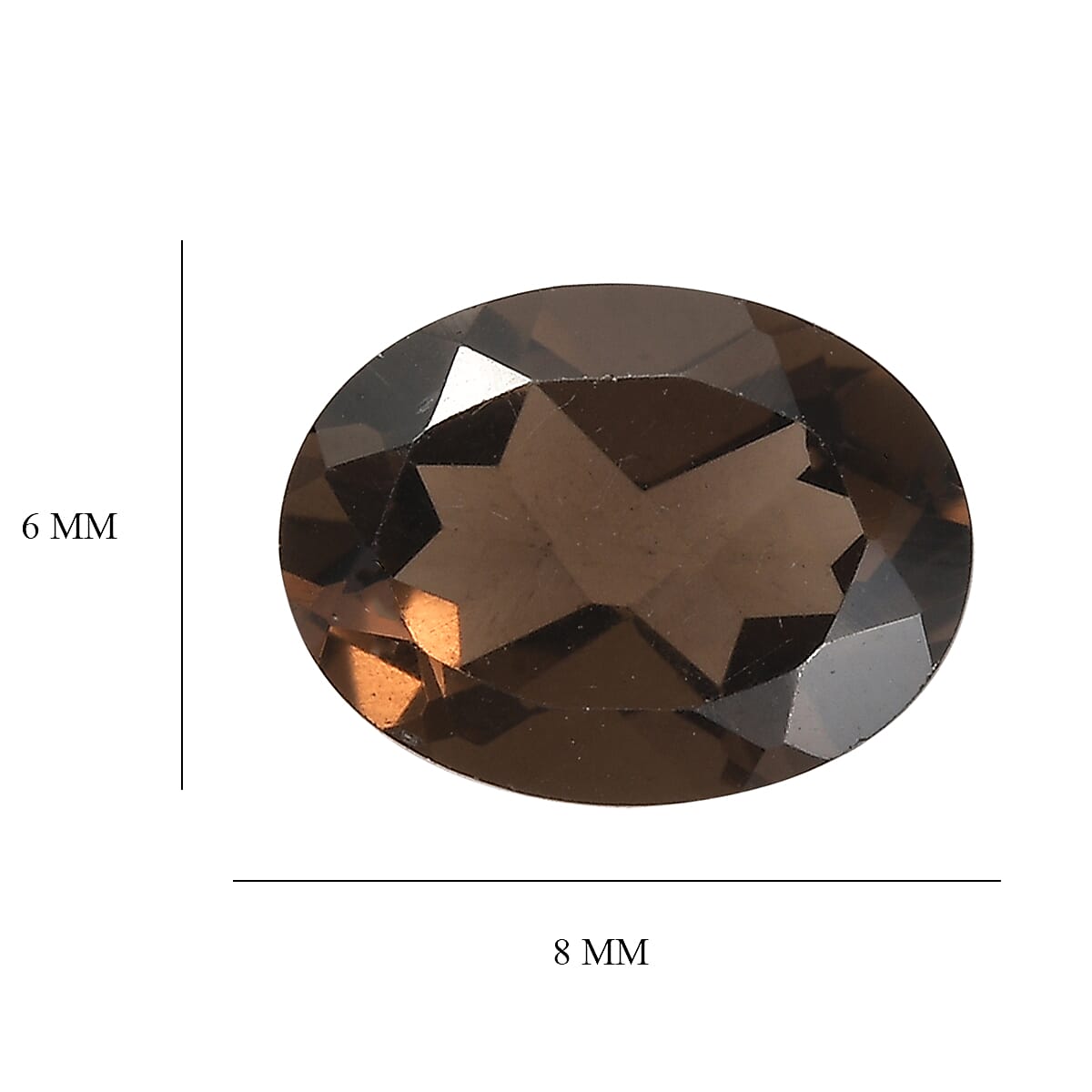0.90 ctw Oval Cut Smoky Quartz Loose Gemstone (8x6 mm) image number 3