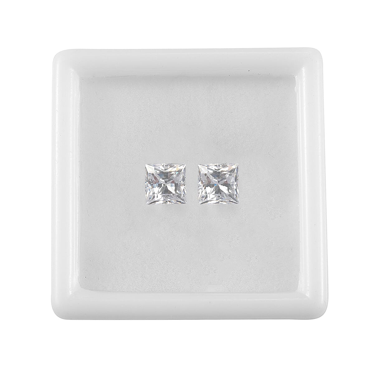 4.40 ctw Square Cut Swarovski Zirconia Loose Stone (Set Of 2) (6 mm) image number 2