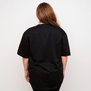 La Marey Black Dandelion Pattern Short Sleeve Tops - One Size Fits Most