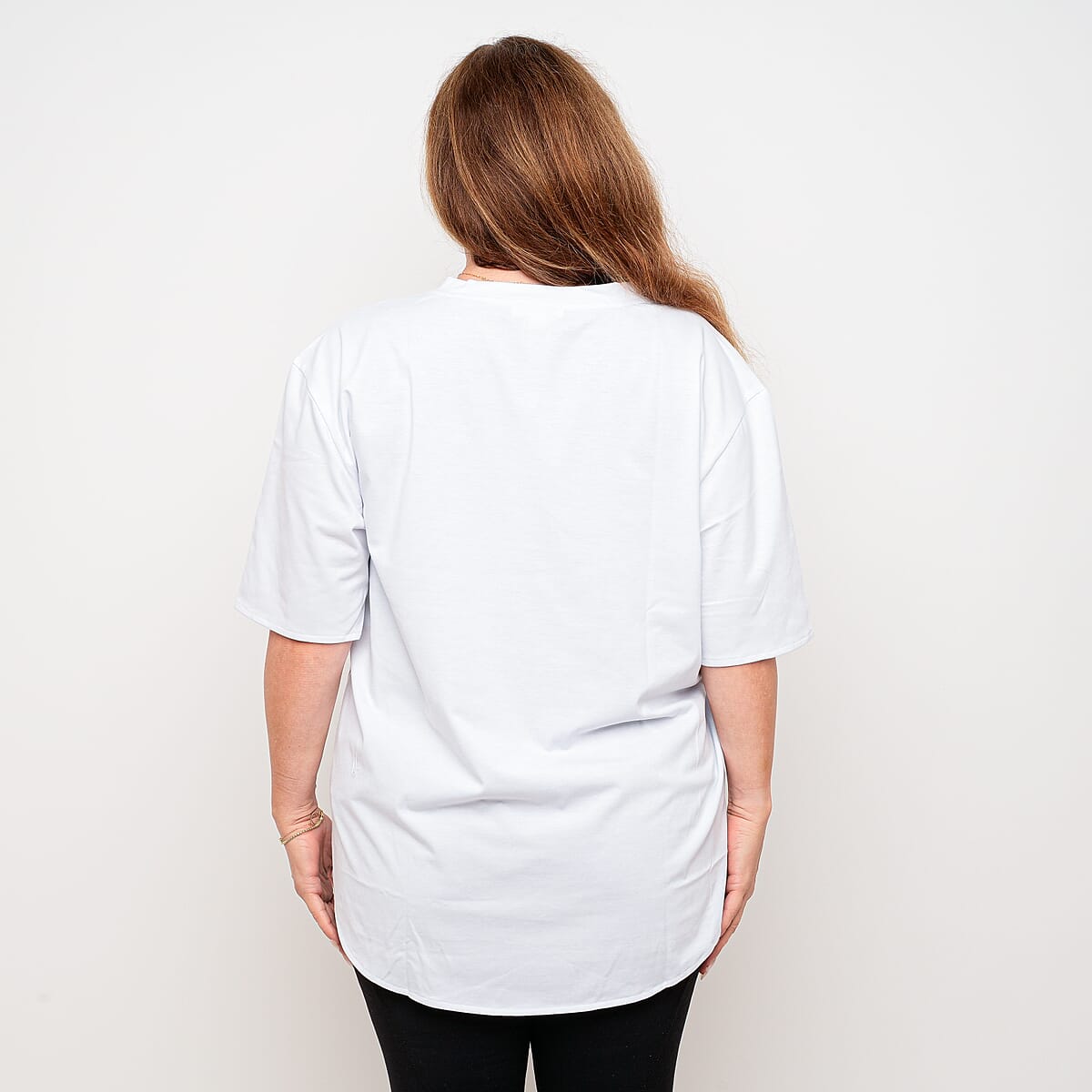 La Marey White Daisy Pattern Short Sleeve Tops - One Size Fits Most image number 2