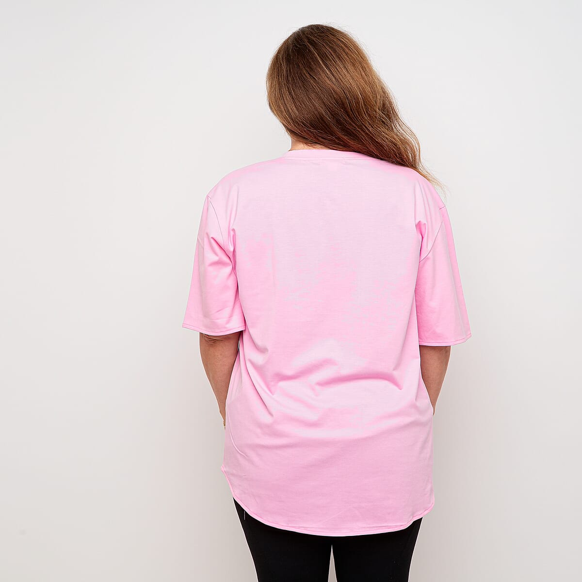La Marey Pink Flower Pattern Short Sleeve Tops - One Size Fits Most image number 2