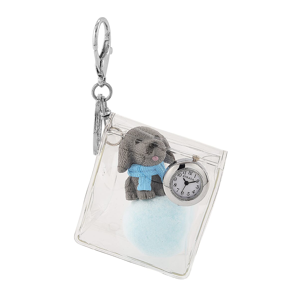 Strada SL68 Quartz Movement Keychain Watch with Dog Charms Strap and Nylon Bracelet with Ceramic Charms (7-7.5In) image number 2