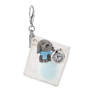 Strada SL68 Quartz Movement Keychain Watch with Dog Charms Strap and Nylon Bracelet with Ceramic Charms (7-7.5In)