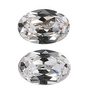 0.79 ctw Oval Cut White Swarovski Crystal Loose Stone (Set Of 2) (6x4 mm)