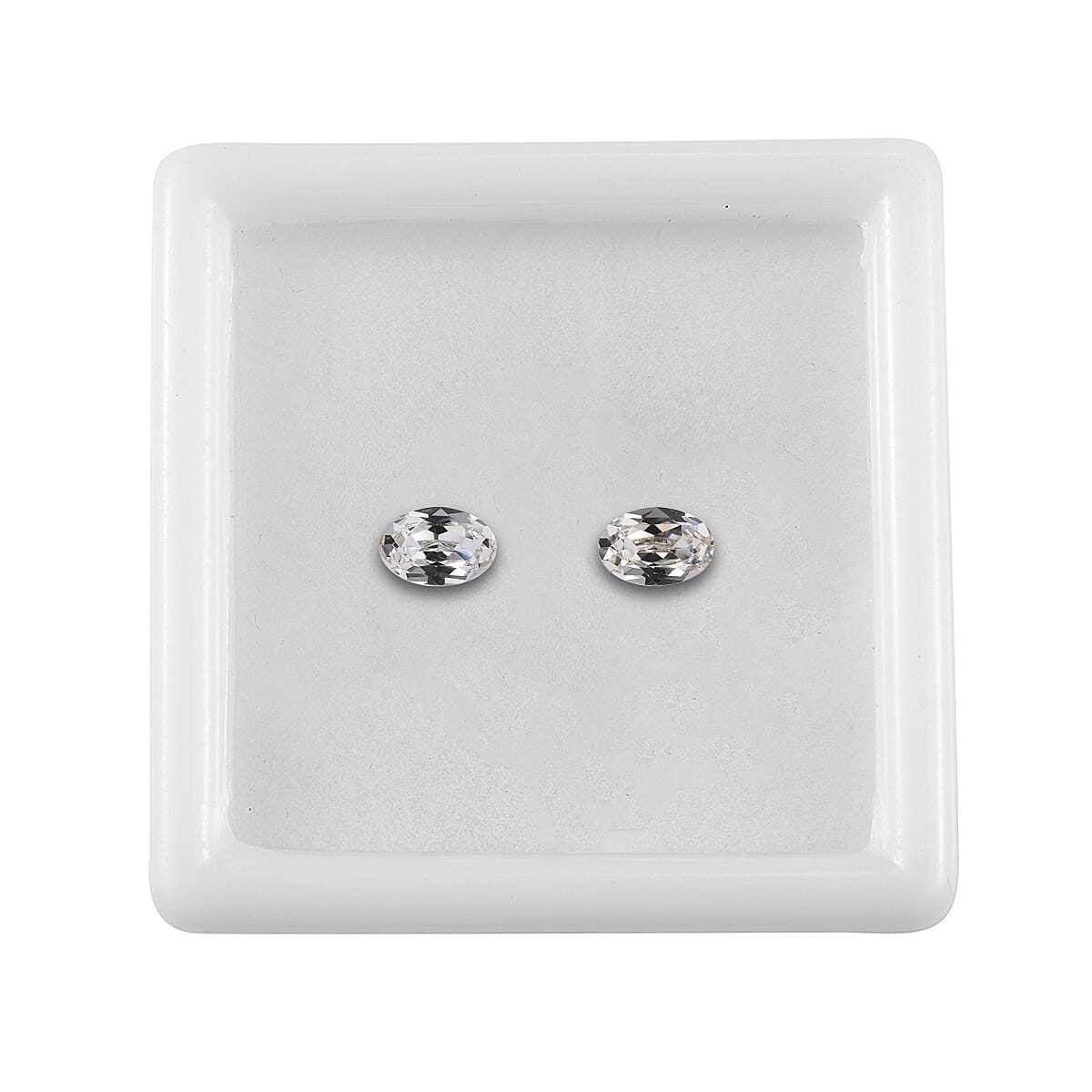0.79 ctw Oval Cut White Swarovski Crystal Loose Stone (Set Of 2) (6x4 mm) image number 2
