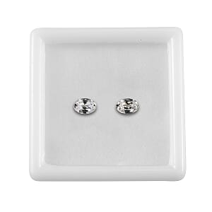 0.79 ctw Oval Cut White Swarovski Crystal Loose Stone (Set Of 2) (6x4 mm)