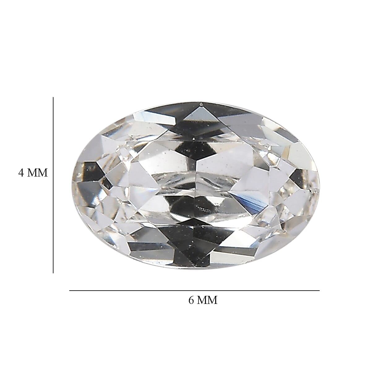 0.79 ctw Oval Cut White Swarovski Crystal Loose Stone (Set Of 2) (6x4 mm) image number 3