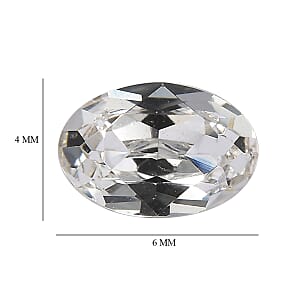 0.79 ctw Oval Cut White Swarovski Crystal Loose Stone (Set Of 2) (6x4 mm)