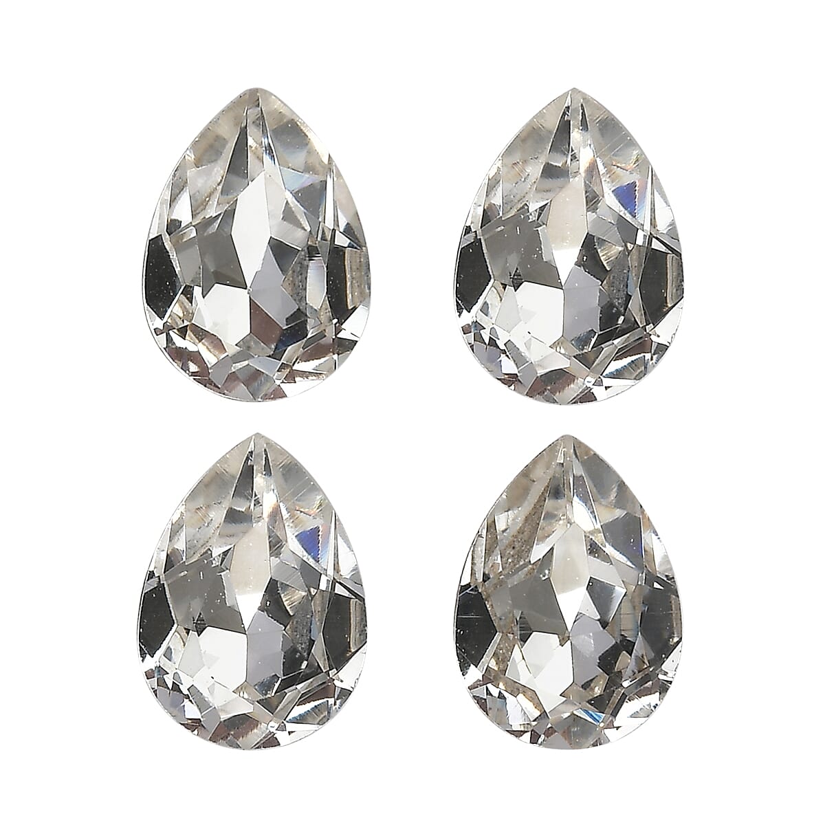 1.42 ctw Pear Cut White Swarovski Crystal Loose Stone (Set Of 4) (6x4 mm)