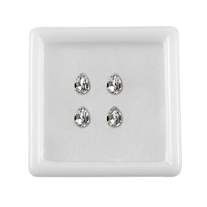 1.42 ctw Pear Cut White Swarovski Crystal Loose Stone (Set Of 4) (6x4 mm)