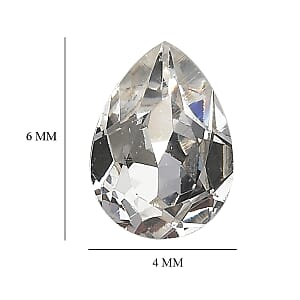 1.42 ctw Pear Cut White Swarovski Crystal Loose Stone (Set Of 4) (6x4 mm)