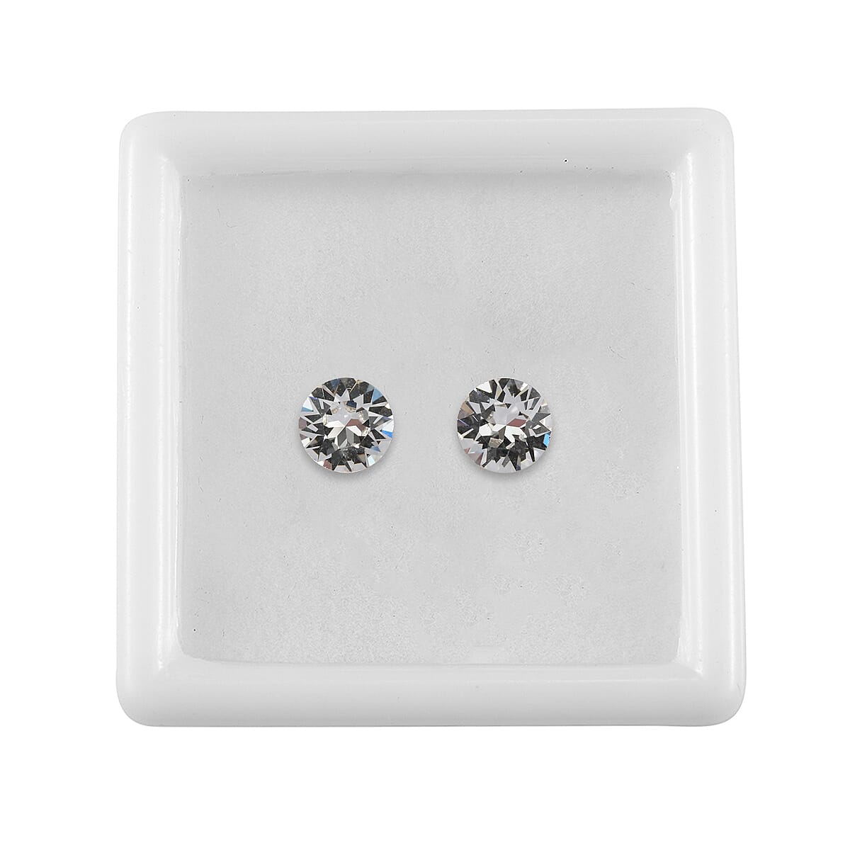 1.37 ctw Round Cut White Swarovski Crystal Loose Stone (Set Of 2) (6 mm)