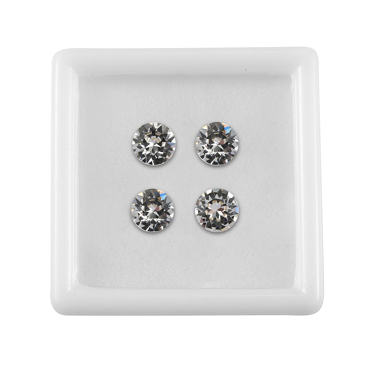 3.26 ctw Round Cut White Swarovski Crystal Loose Stone (Set Of 4) (6.25 mm) image number 2