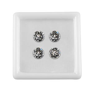 3.26 ctw Round Cut White Swarovski Crystal Loose Stone (Set Of 4) (6.25 mm)