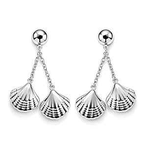 Ocean Shell Dangle Earrings in Stainless Steel
