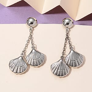 Ocean Shell Dangle Earrings in Stainless Steel