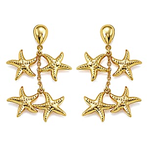 Starfish Harmony Cascade Earrings in ION Plated YG Stainless Steel