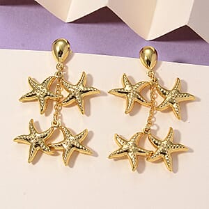 Starfish Harmony Cascade Earrings in ION Plated YG Stainless Steel