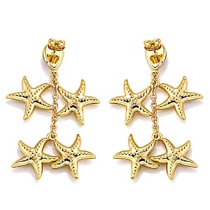 Starfish Harmony Cascade Earrings in ION Plated YG Stainless Steel