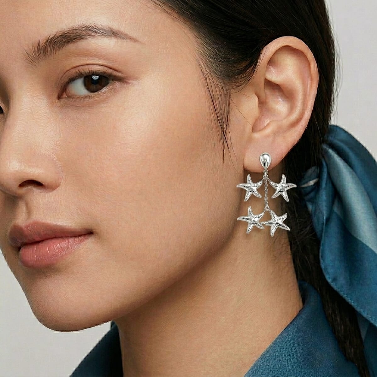 Starfish Harmony Cascade Earrings in Stainless Steel image number 2