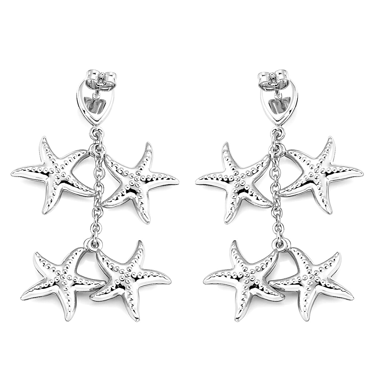 Starfish Harmony Cascade Earrings in Stainless Steel image number 3