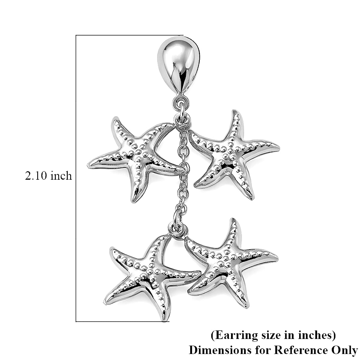 Starfish Harmony Cascade Earrings in Stainless Steel image number 4