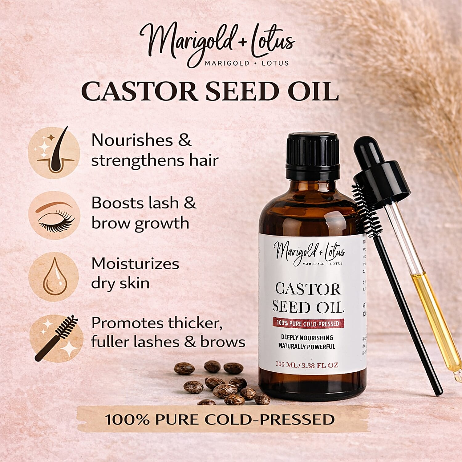 Marigold & Lotus Castor Seed Oil 3.38oz