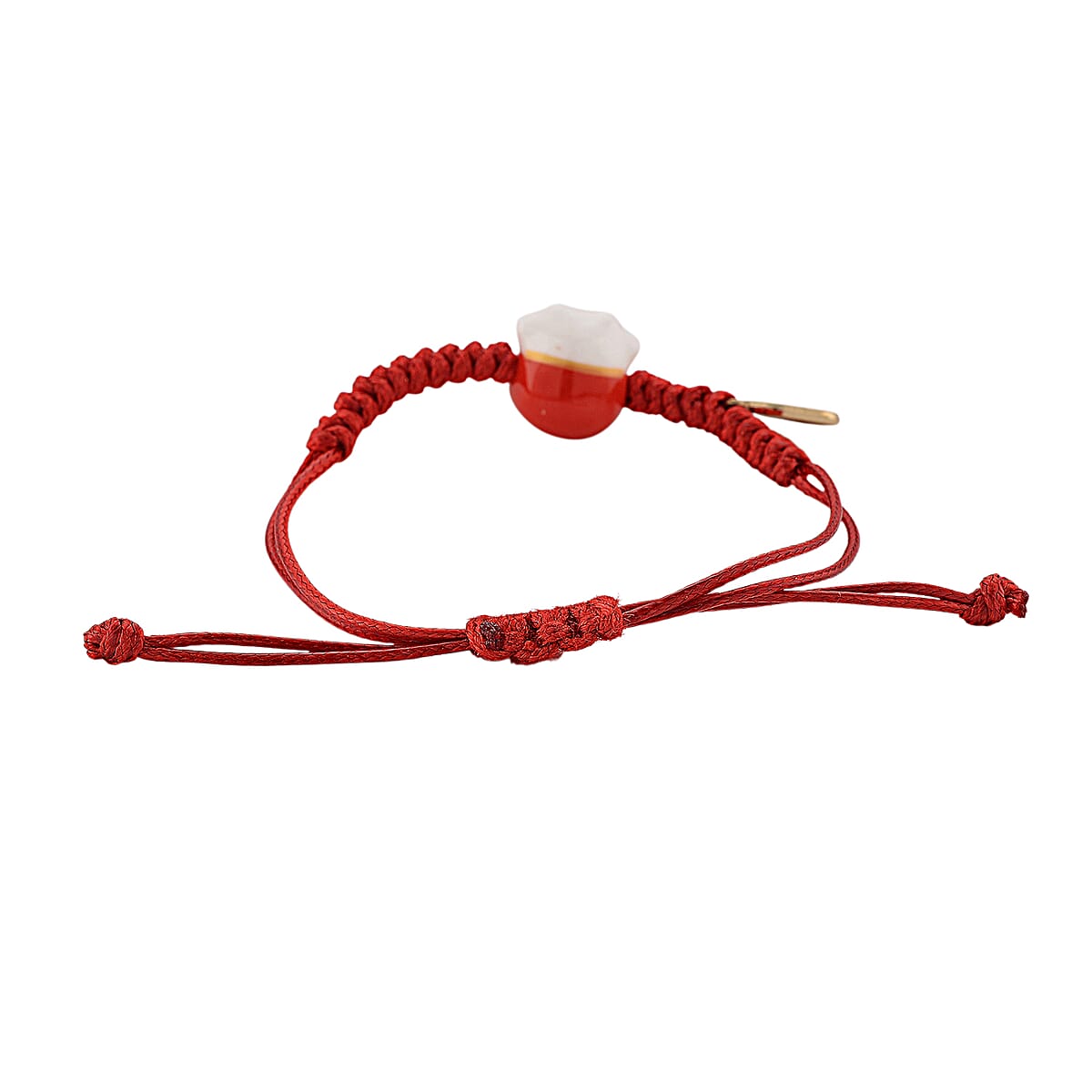 Strada SL68 Quartz Movement Keychain Watch with Cat Charms Strap and Nylon Bracelet with Ceramic Charms in Silvertone (7-7.5In) image number 5