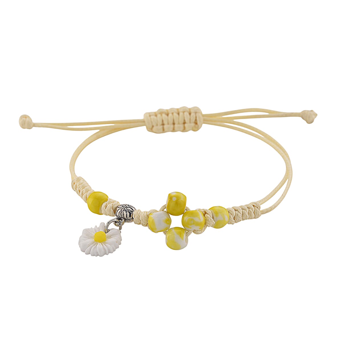 Strada SL68 Quartz Movement Keychain Watch with Bear Charms Strap and Nylon Bracelet with Ceramic Charms (7 7.5In) image number 4