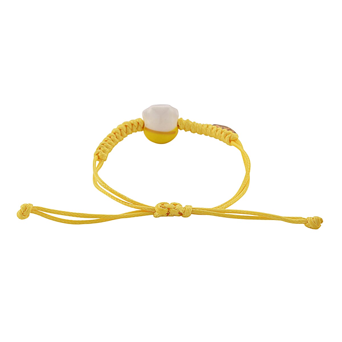 Strada SL68 Quartz Movement Keychain Watch with Cat Charms Strap and Nylon Bracelet with Ceramic Charms in Silvertone (7 7.5In) image number 5