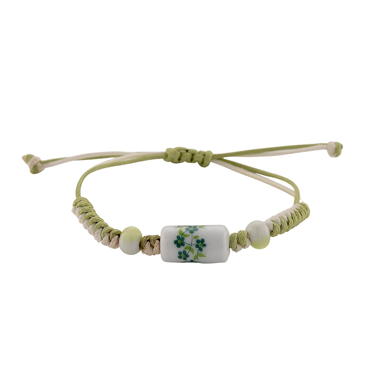 TLV Strada SL68 Quartz Movement Keychain Watch with Flower Charms Strap and Nylon Bracelet with Ceramic Charms (7 7.5In) image number 4